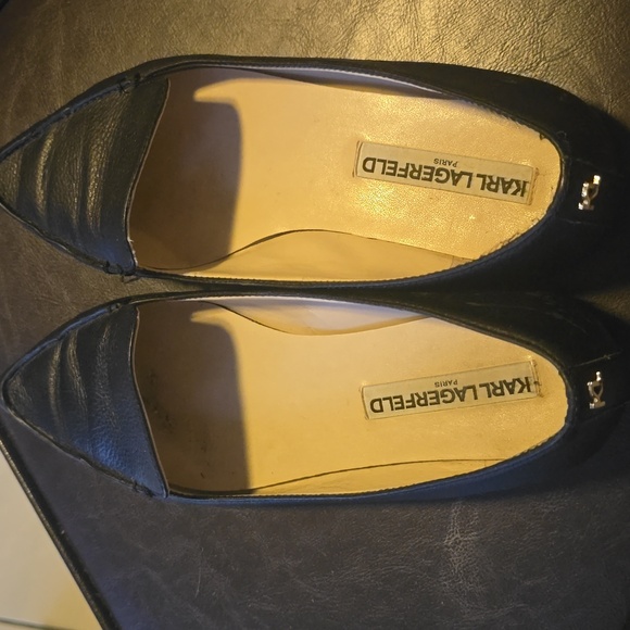 Karl Lagerfeld Destine Women's Black Leather Flats - Picture 5 of 7